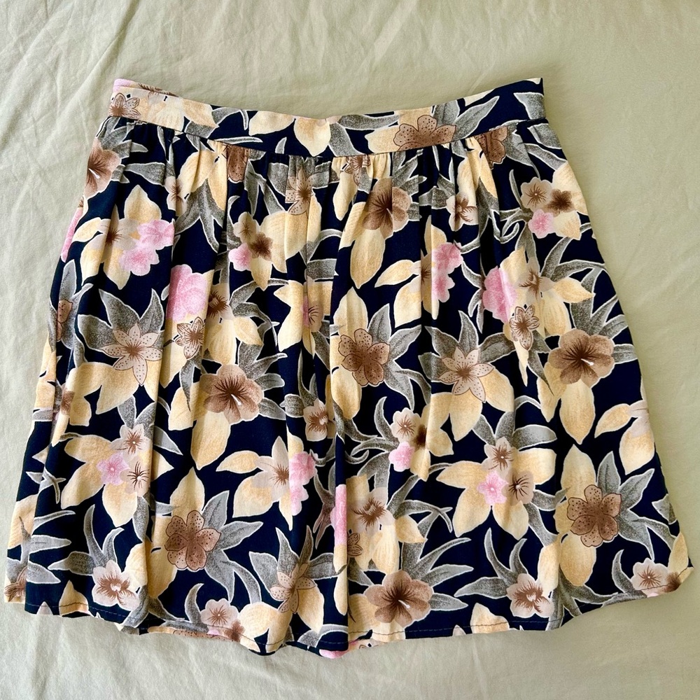 Black with floral pattern skirt